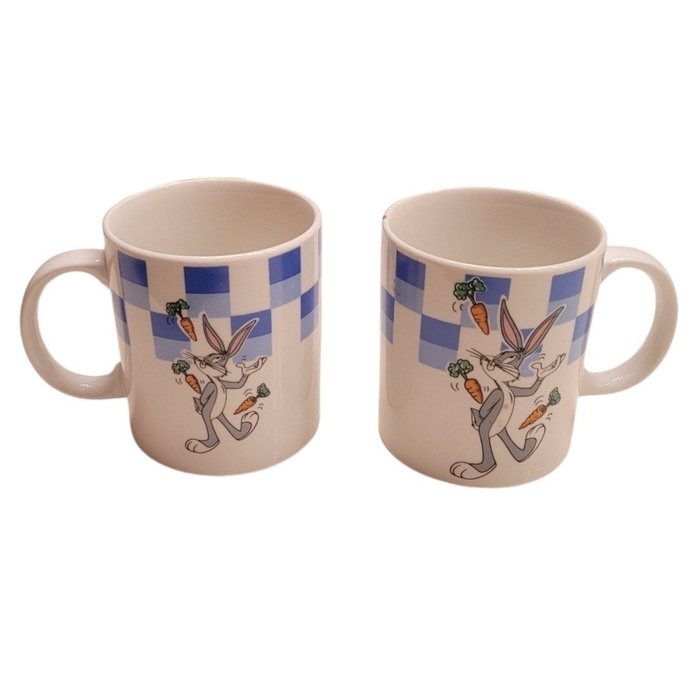 Vintage Looney Tunes Bugs‎ Bunny Ceramic Coffee Mug Set by Gibson 1999